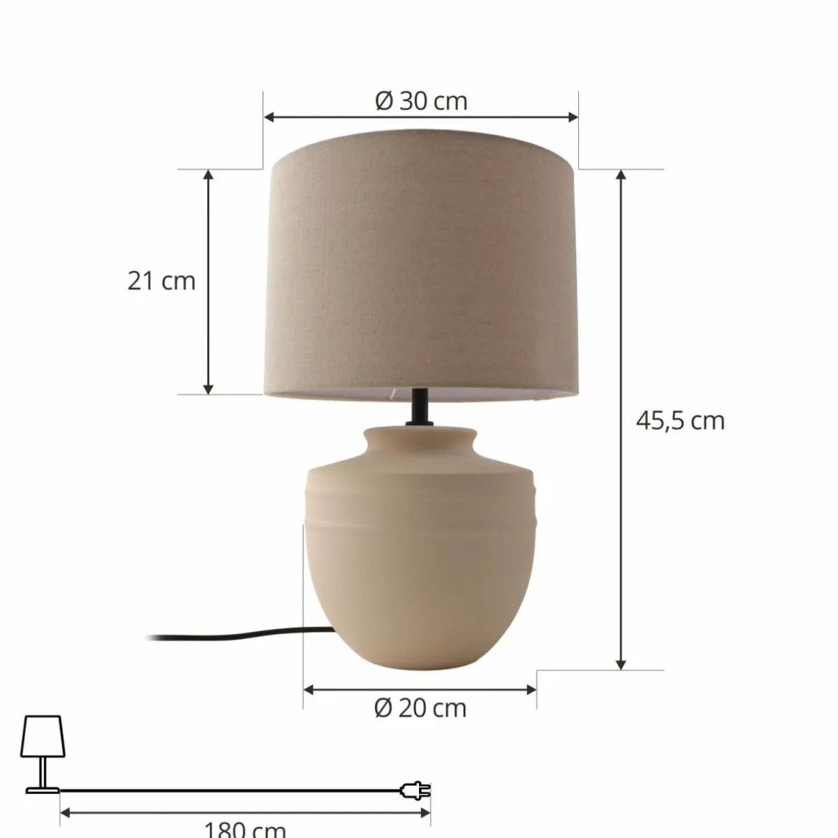 lindby_lampe__poser_thalassia_beige___cm_cramique_2.webp Best Lindby lampe à poser Thalassia, beige, Ø 30 cm, céramique