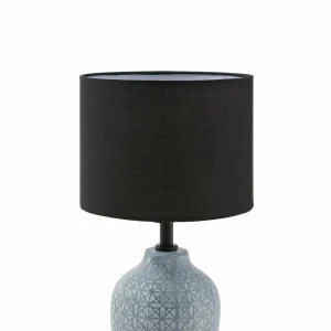 Outlet Lindby lampe à poser Thalassia, gris/noir, Ø 20cm, céramique