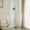 Flash Sale Lindby lampe sur pied Tebbi, gris-bleu, métal, hauteur 150 cm