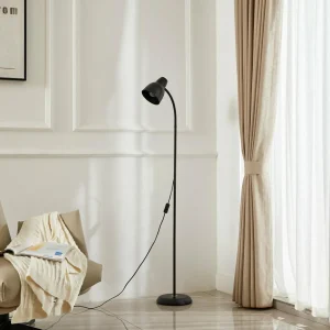 Shop Lindby lampe sur pied Tebbi, noir, métal, hauteur 150 cm