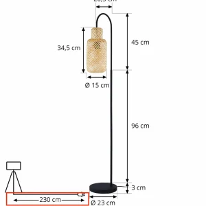 Sale Lindby lampe sur pied Venora, 145 cm de haut, bambou, E27