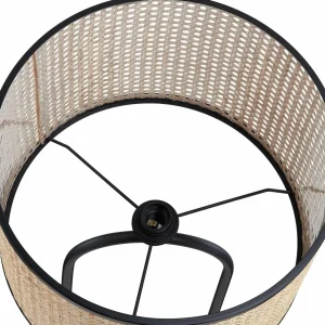 Best Sale Lindby lampe sur pied Yaelle, 146 cm de haut, rotin, noir, E27