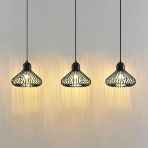 Best Lindby Metehan Suspension à trois lampes, noir