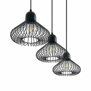 Best Lindby Metehan Suspension à trois lampes, noir