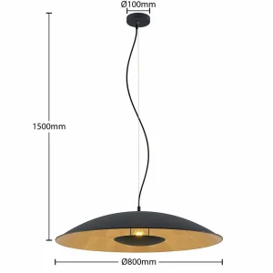 New Lindby Narisara suspension noire-dorée 1 l. 80 cm