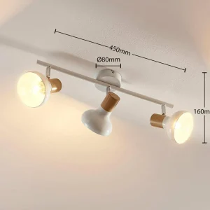 Cheap Lindby plafonnier Fridolin, 50 cm, blanc, 3 lampes, métal