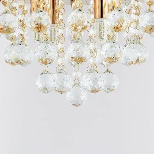 Online Lindby plafonnier Gillion, 4 lampes, doré, cristal