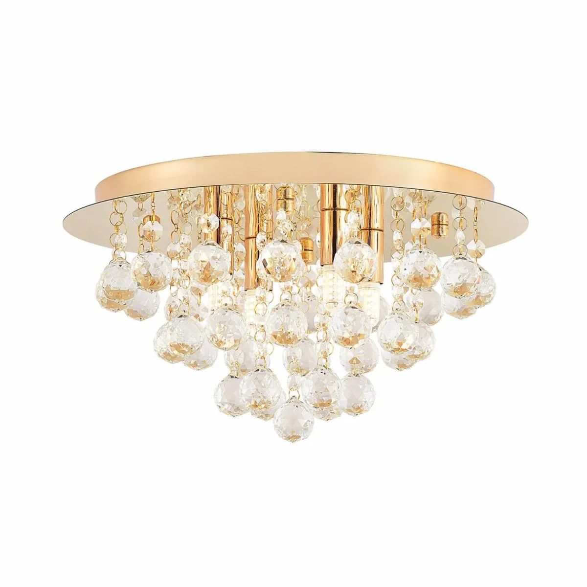lindby_plafonnier_gillion__lampes_dor_cristal_3.webp Online Lindby plafonnier Gillion, 4 lampes, doré, cristal