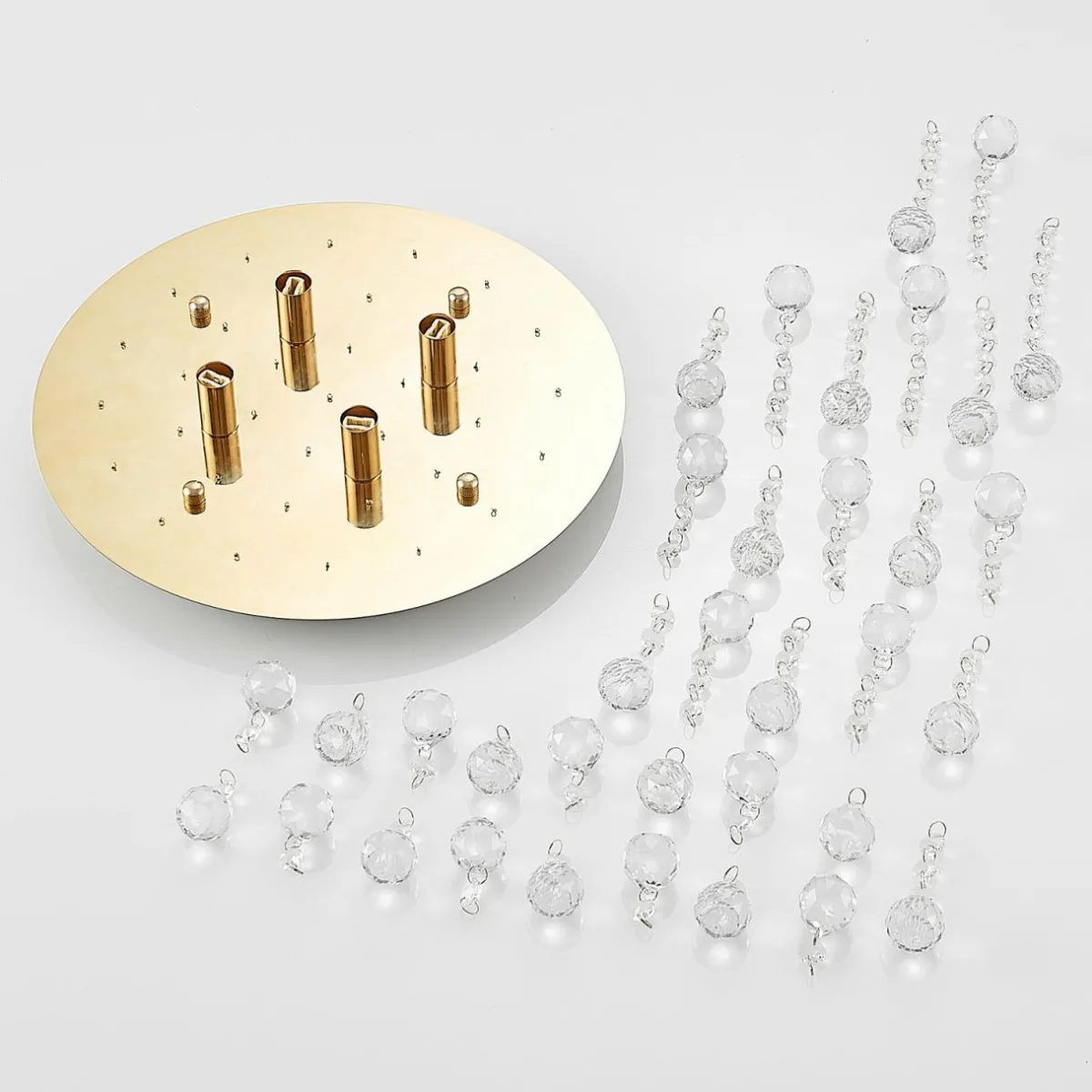 lindby_plafonnier_gillion__lampes_dor_cristal_6.webp Online Lindby plafonnier Gillion, 4 lampes, doré, cristal