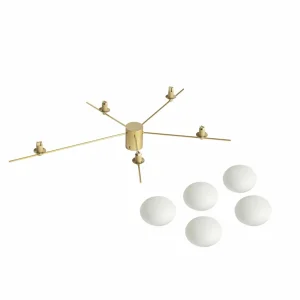 Fashion Lindby plafonnier Valisa, doré, à 5 lampes