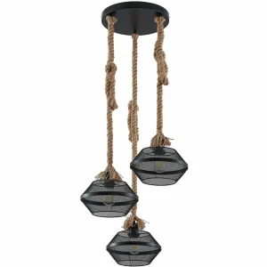 Store Lindby Rabia suspension à 3 lampes, en faisceau