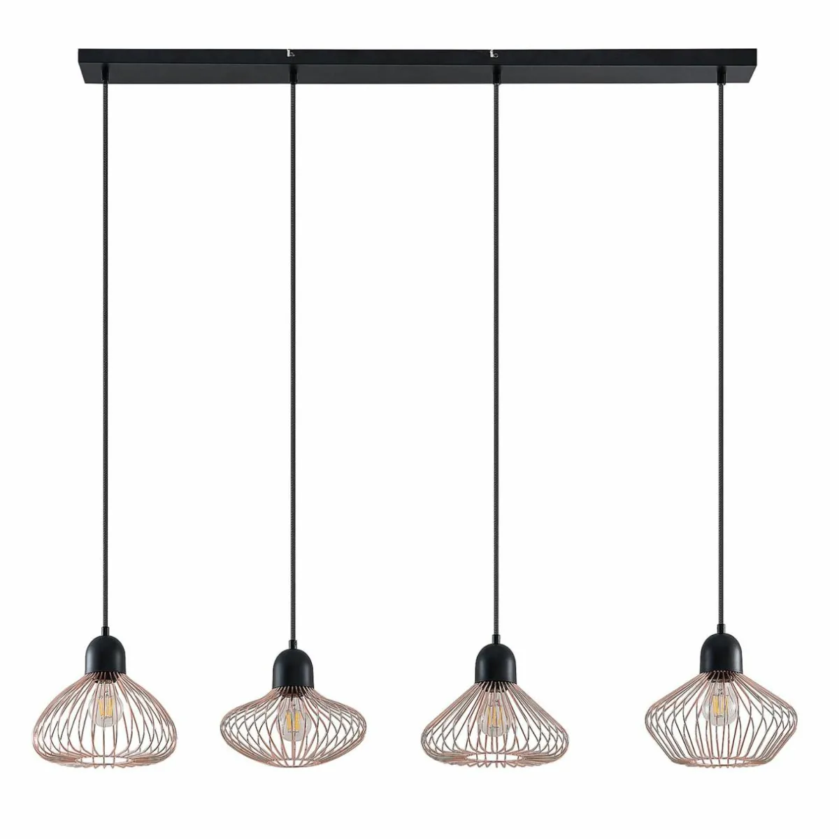 lindby_raelyn_suspension__quatre_lampes_cuivre_1.webp Discount Lindby Raelyn suspension à quatre lampes, cuivre