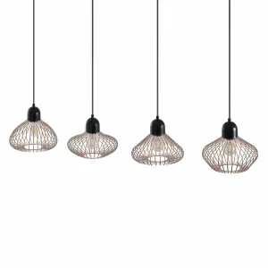 Discount Lindby Raelyn suspension à quatre lampes, cuivre