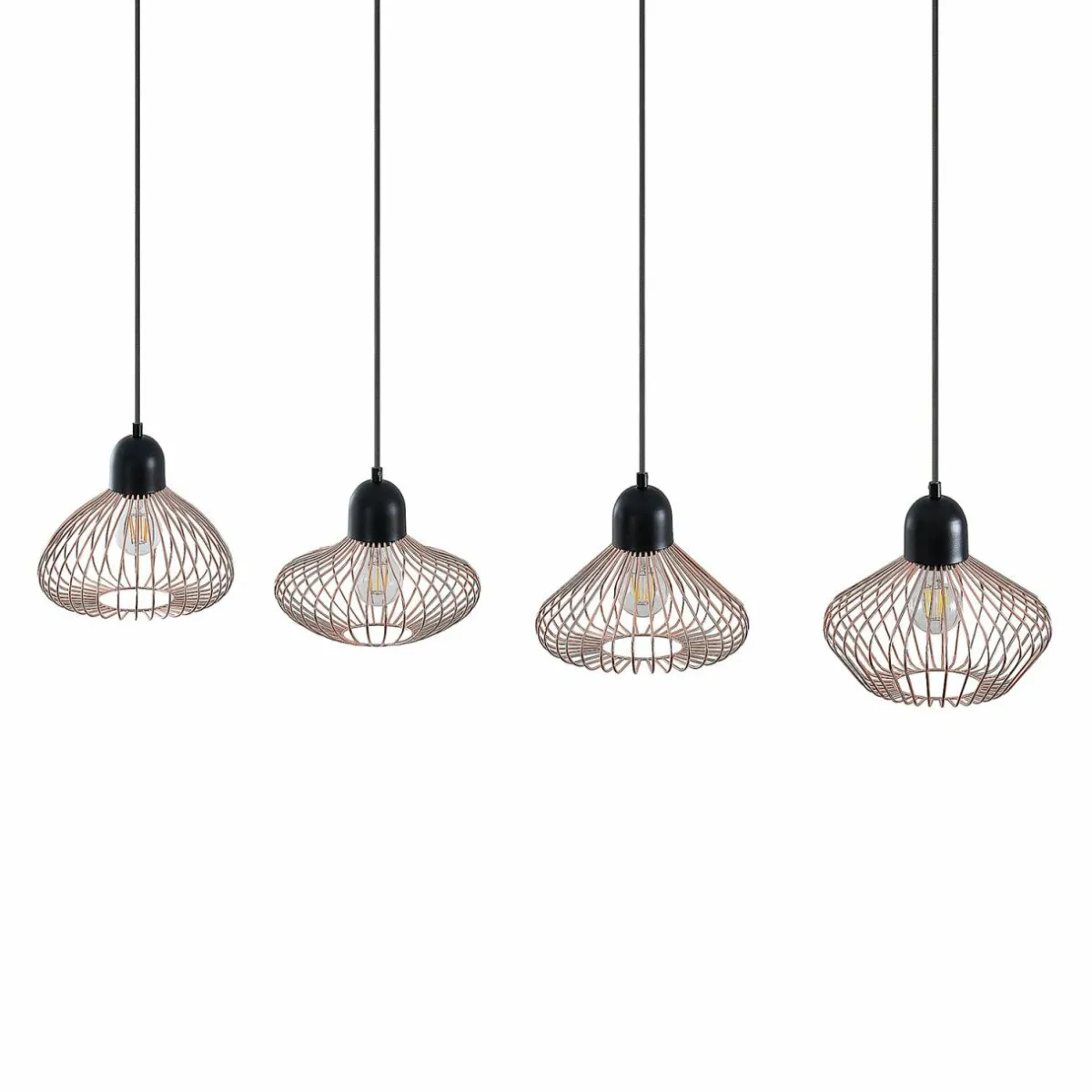 lindby_raelyn_suspension__quatre_lampes_cuivre_3.webp Discount Lindby Raelyn suspension à quatre lampes, cuivre