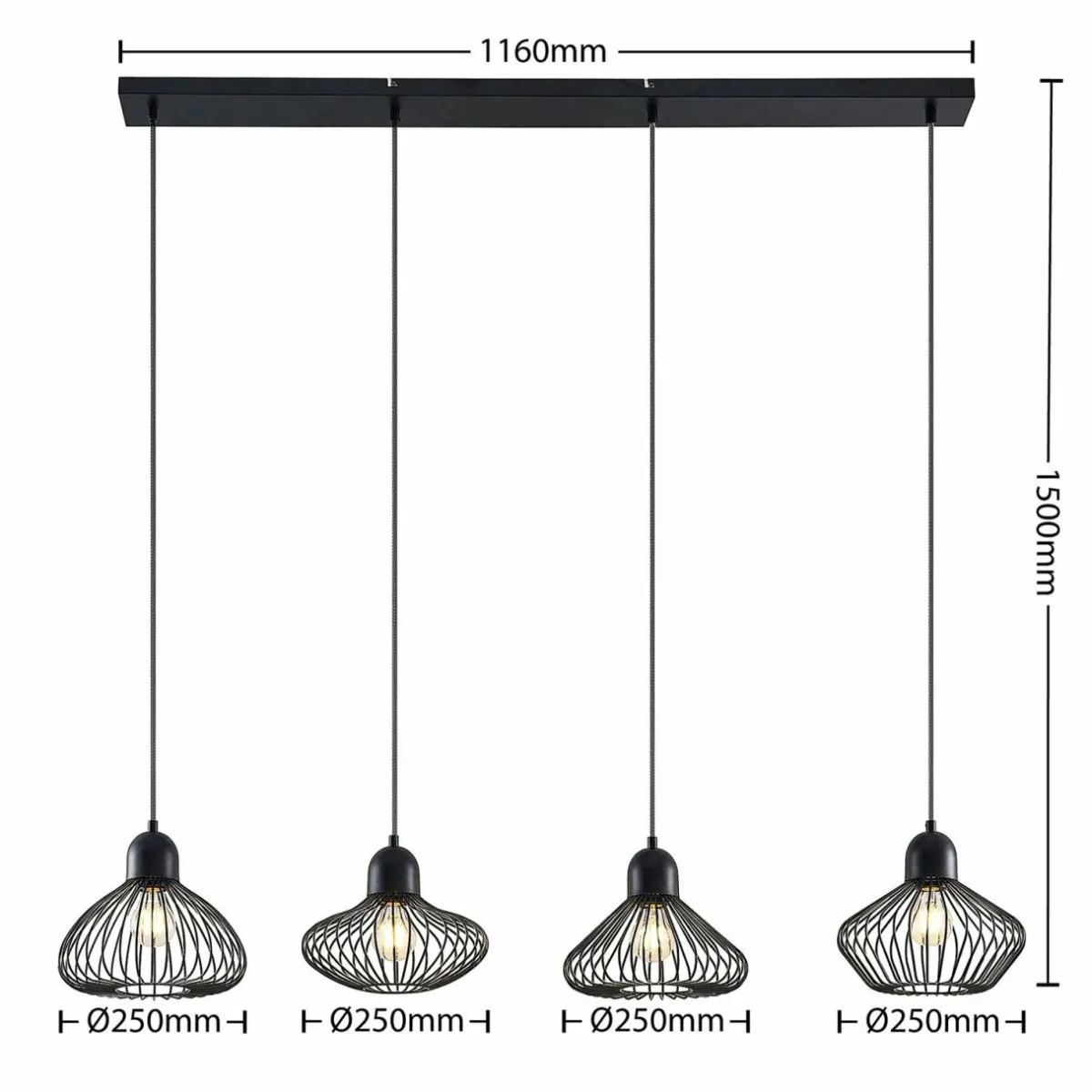 lindby_raelyn_suspension__quatre_lampes_noir_0.webp Online Lindby Raelyn suspension à quatre lampes, noir