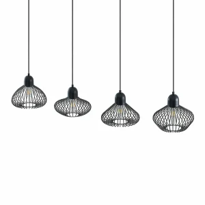 Online Lindby Raelyn suspension à quatre lampes, noir