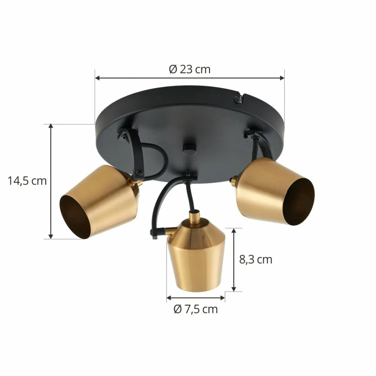 lindby_spot_pour_plafond_sylveria__lampes_noiror_fer_1.webp Best Sale Lindby spot pour plafond Sylveria, 3 lampes, noir/or, fer