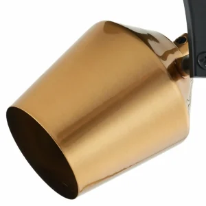 Discount Lindby spot pour plafond Sylveria, 1.flg., noir/or, fer