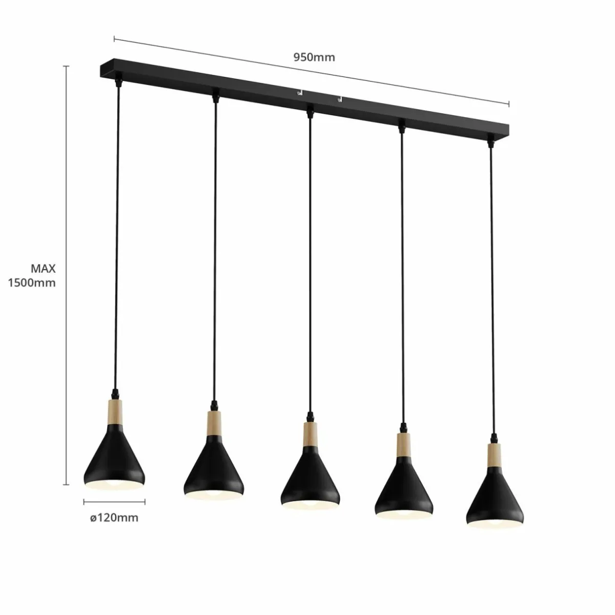 lindby_suspension_arina__cm_noir___lampes_4.webp Flash Sale Lindby suspension Arina, 100 cm, noir, à 5 lampes