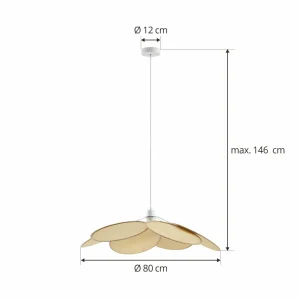 Discount Lindby suspension Astraia, naturel/blanc, rotin, Ø 80 cm