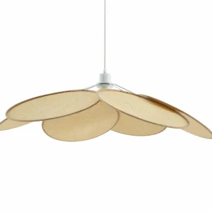 Discount Lindby suspension Astraia, naturel/blanc, rotin, Ø 80 cm