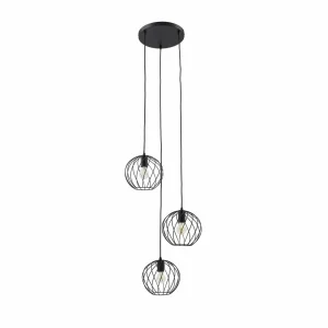 Cheap Lindby suspension Danika, ronde, Ø 50 cm, noir, métal