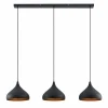 Flash Sale Lindby suspension Elamira, noir, aluminium, 133 cm, à 3 lampes.