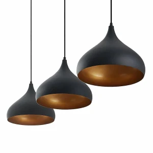 Flash Sale Lindby suspension Elamira, noir, aluminium, 133 cm, à 3 lampes.