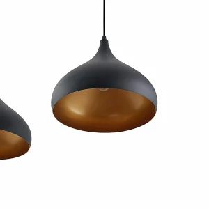 Flash Sale Lindby suspension Elamira, noir, aluminium, 133 cm, à 3 lampes.