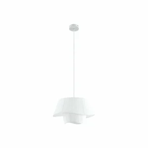Hot Lindby suspension Eryndor, blanc, textile, Ø 47 cm, E27