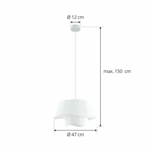 Hot Lindby suspension Eryndor, blanc, textile, Ø 47 cm, E27