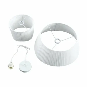 Hot Lindby suspension Eryndor, blanc, textile, Ø 47 cm, E27