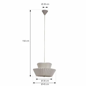 Clearance Lindby suspension Magali, blanc, papier, Ø 45 cm, E27