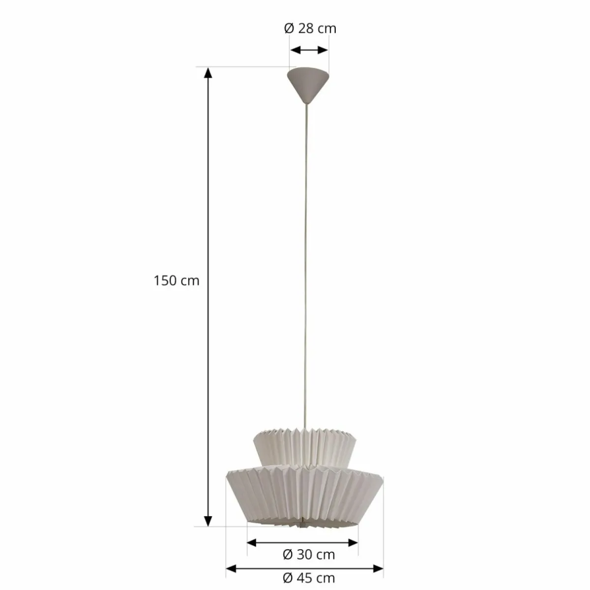 lindby_suspension_magali_blanc_papier___cm_e_2.webp Clearance Lindby suspension Magali, blanc, papier, Ø 45 cm, E27