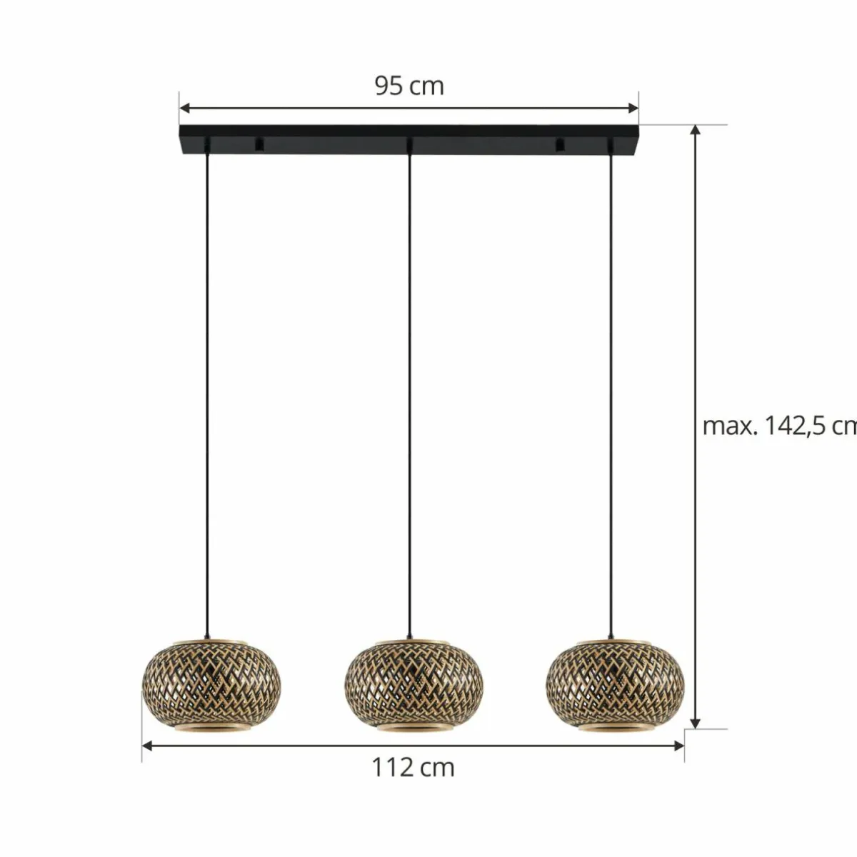 lindby_suspension_nerys__lampes_noir_bambou__cm_1.webp Outlet Lindby suspension Nerys, 3 lampes, noir, bambou, 1.120 cm