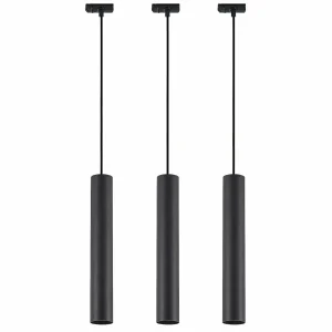 Outlet Lindby système de lampes sur rail Linaro, suspension à 3 lampes, noir