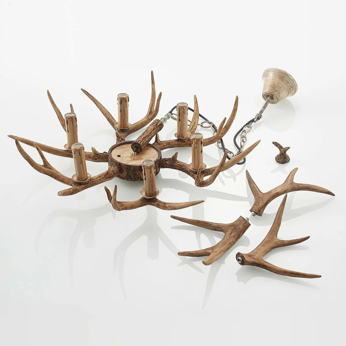 lindby_tejask_suspension_bois_de_cerf__lampes__cm_5.webp Best Sale Lindby Tejask suspension, bois de cerf, 6 lampes, 70 cm