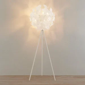 Cheap Lindby Varika lampadaire avec abat-jour sphérique, blanc