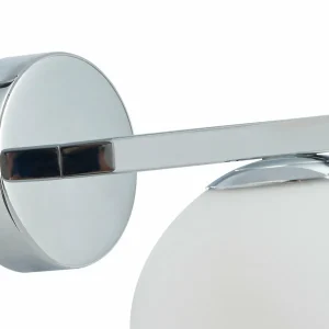 Hot Lucande applique murale Bidolo, couleur chrome, verre, Ø 12 cm, IP44