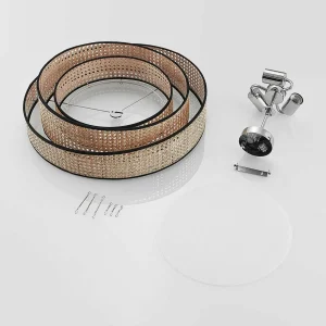 Best Lucande Elowen plafonnier, tressage de rotin