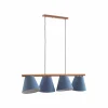 Cheap Lucande Jinda suspension, bois, tissu bleu
