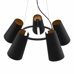 Shop Lucande Kemoni suspension, à cinq lampes