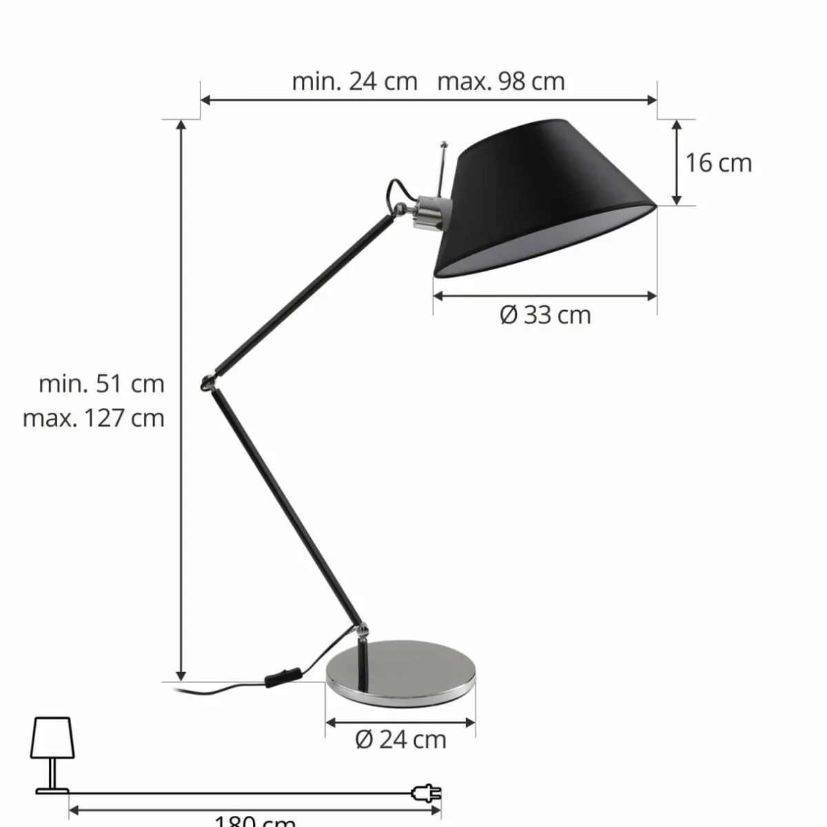 lucande_lampe__poser_dansari_noir_mtal_ajustable_2.webp Shop Lucande lampe à poser Dansari, noir, métal, ajustable