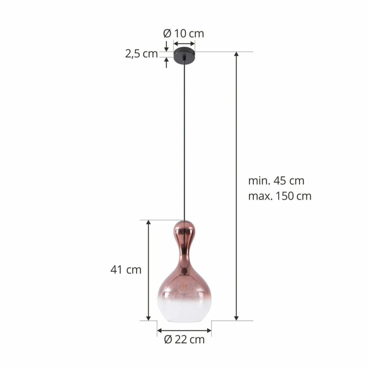 lucande_lampe__suspendre_lyrisa___lampe_couleur_cuivre_verre_cm_1.webp Outlet Lucande Lampe à suspendre Lyrisa, à 1 lampe, couleur cuivre, verre, 22cm