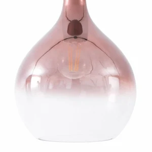 Outlet Lucande Lampe à suspendre Lyrisa, à 1 lampe, couleur cuivre, verre, 22cm