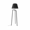 Store Lucande lampe sur pied Amona, noir, textile, 150 cm, tripode