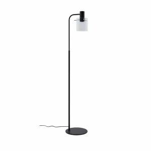 Sale Lucande lampe sur pied Eirian, noir, verre, hauteur 150 cm, E27
