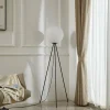 New Lucande lampe sur pied Kestralia, blanc, verre, Ø 35 cm, E27