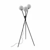 Store Lucande lampe sur pied Visata, noir, verre, 3 lampes à 3 pieds