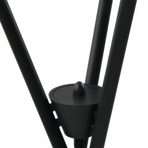 Store Lucande lampe sur pied Visata, noir, verre, 3 lampes à 3 pieds